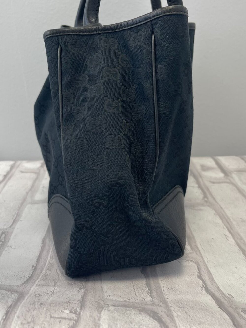 Gucci GG Canvas and Leather Princy Tote, Medium in Black - Preowned - Picture 7 of 12